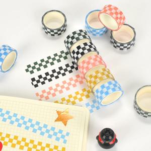 흑백 그리드 테이프 크리 에이 티브 그리드 라인 색상 기본 DIY 회계 장식 재료 스티커 Washi 테이프 Kawaii 3M