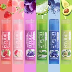 6개입 과일향 립밤 세트 알로에 베라 깊은 보습 립 모이스처라이저 립 케어 제품 입술 주름 감소 및 입술 볼륨 증가
