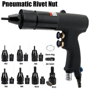 공압식 셀프락 M3/M4/M5/M6/8/M10/M12 공압 리벳 너트 건, 철 및 알루미늄 너트용 삽입식 나사산 인서트 풀 세터 리베터