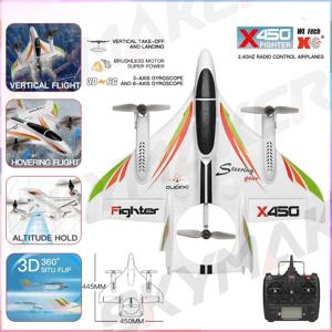Wltoys XKS X450 RC 비행기 2.4G 무선 조종 3D 6G 6CH 고정익 LED 수직이착륙 RC 항공기 RTF 성인용 RC 비행기