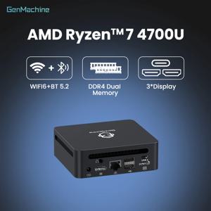 4.1GHz 스트리밍 및 작업에 완벽한 DIY 게이밍 미니 PC Genmachine AMD Ryzen 4600U 4700U 4750U 4800H 미니 PC 윈도우 8C/8T