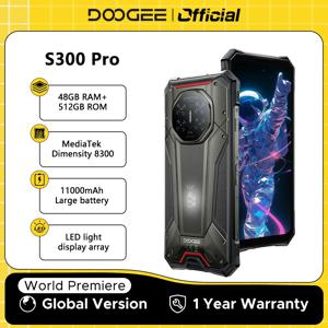 월드 프리미어 DOOGEE S300 Pro 러기드 폰 48GB+512GB 디멘시티 8300 6.78인치 FHD+ 11000mAh 배터리 66W 200MP 카메라 안드로이드 16