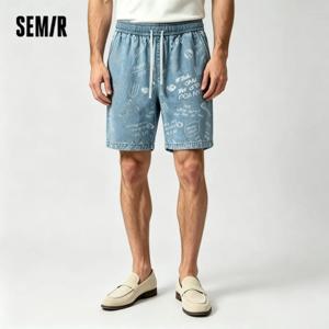 세미르 남성 데님 반바지 2026 루즈 스트레이트 무릎 길이 캐주얼 스타일 부드러운 데일리 웨어