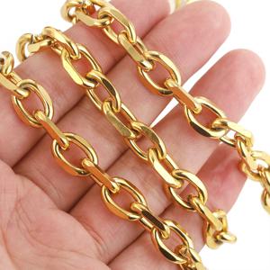 스테인리스 스틸 골드 도금 헤비 듀티 타원형 체인, DIY 목걸이 팔찌, 여성 남성 보석 만들기 용품, 도매, 1 계량기