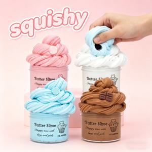 70ml 초콜릿 쿠키 버터 향 슬라임 키트 - 부드럽고 폭신한 DIY 플라스틱 퍼티, 파티 선물, 생일 선물 장난감