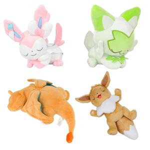 잠자는 Eevee 플러시 Charizard Sylveon Sprigatito 인형 Peluche 장난감 선물 20-27cm 길이