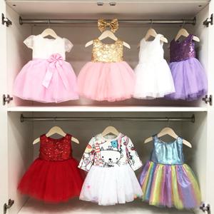 미국 18 인치 소녀 인형 스팽글 스커트 옷 빛나는 귀여운 미니 드레스 43cm 아기 새로 태어난, OG,DIY 인형 액세서리 장난감