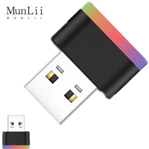 USB 자동차 미니 LED 분위기 조명 자동차 인테리어 네온 장식 램프 비상 조명 범용 PC 휴대용 플러그 앤 플레이