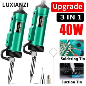 LUXIANZI 40W 디 솔더링 기계 2IN1 전기 납땜 인두 흡입 주석 빨판 진공 건 핸드 용접 도구 디 솔더링 펌프