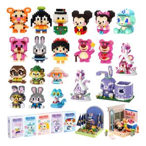 디즈니 애니메이션 동물원 빌딩 블록 미키 마우스 미니 액션 Zootopia 피규어 Lotso 블록 장난감 브릭 조립 장난감 어린이 선물