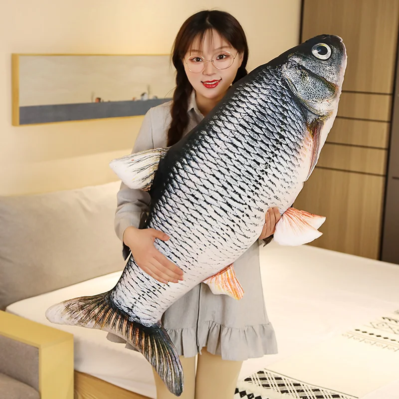 1pc 40/60cm 3D 시뮬레이션 금 물고기 플러시 장난감 부드러운 동물 잉어 플러시 베개 크리 에이 티브 소파 베개 쿠션 선물 어린이 장난감