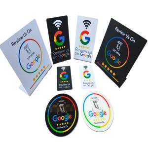 Hilo 13.56Mhz 프로그래밍 가능 Google 리뷰 카드 NFC 스테이션 테이블 NFC Google 리뷰 디스플레이 벤딩 카드 스탠딩 브랜드 브래킷