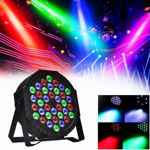 36 LED RGB DMX512 플랫 스테이지 파 라이트 효과 DJ 디스코 파티 웨딩 휴일 바 클럽 장식 쇼 사운드 활성화 램프 신제품