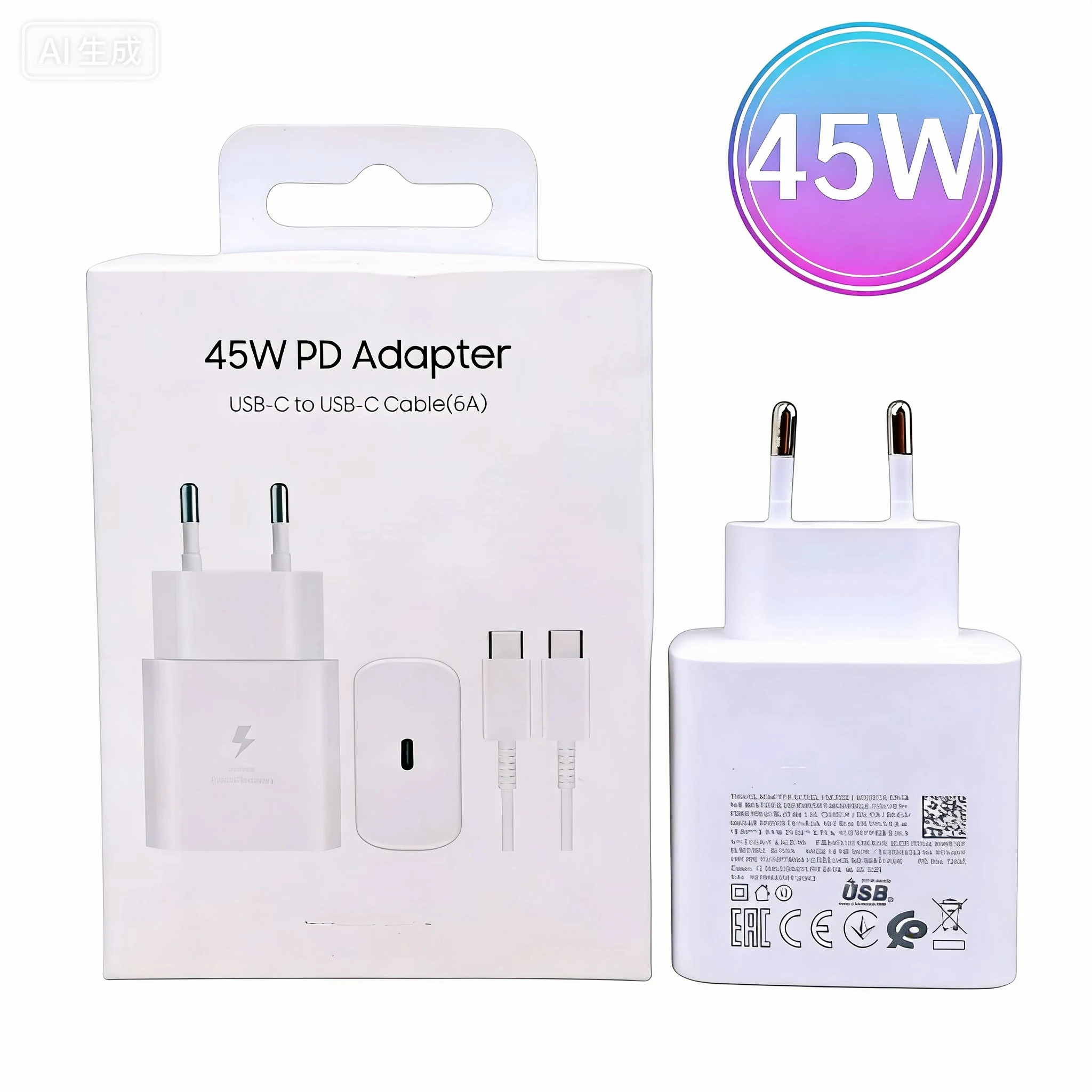 삼성 45W PD 충전기 초고속 충전 어댑터 (갤럭시 S25 S24 S23 S22 S20 S21 Z 플립 폴드 7 6 5 4 3 2 A17 A16 A26 A36 호환)
