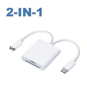 라이트닝 타입 2 in 1 OTG 카드 리더기 SD TF 메모리 카드 어댑터 PC 노트북 아이폰 멀티 스마트 카드 리더기 앱 필요 없음