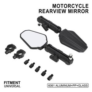 오토바이 백미러 8MM 10MM 조절 가능 범용 KLR650 DR650 XR650L 테네레 700 V-스톰 ADV 더트 바이크 듀얼 스포츠용