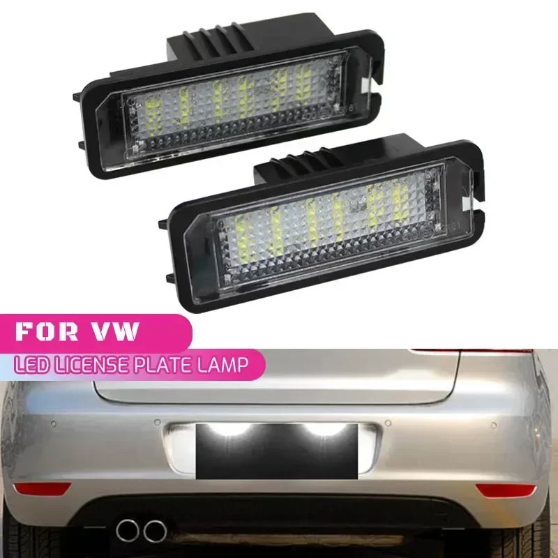 12V 자동차 번호판 조명 LED 램프 자동차 액세서리 VW 골프 4 5 6 7 MK4 MK7 Passat CC Scirocco Skoda Seat Leon Ibiza