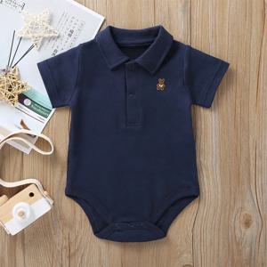 여름 아기 소년 소녀 점프 슈트 솔리드 폴로 유아 아기 소년 소녀 옷 Playsuit 신생아 Bebies Roupas For 0-1Y