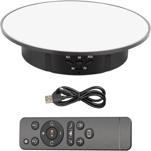 360도 회전 디스플레이 스탠드, 7.9인치 상단 거울 원격 제어 모터 구동 디스플레이 턴테이블 USB 전원 사진 촬영 제품 전시용