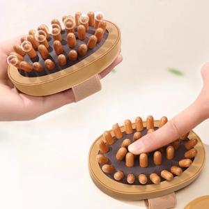 바디 및 두피용 에어쿠션 마사지 브러쉬 1개, 셀룰라이트 방지, 혈액순환 및 휴식 개선, 림프 배출용