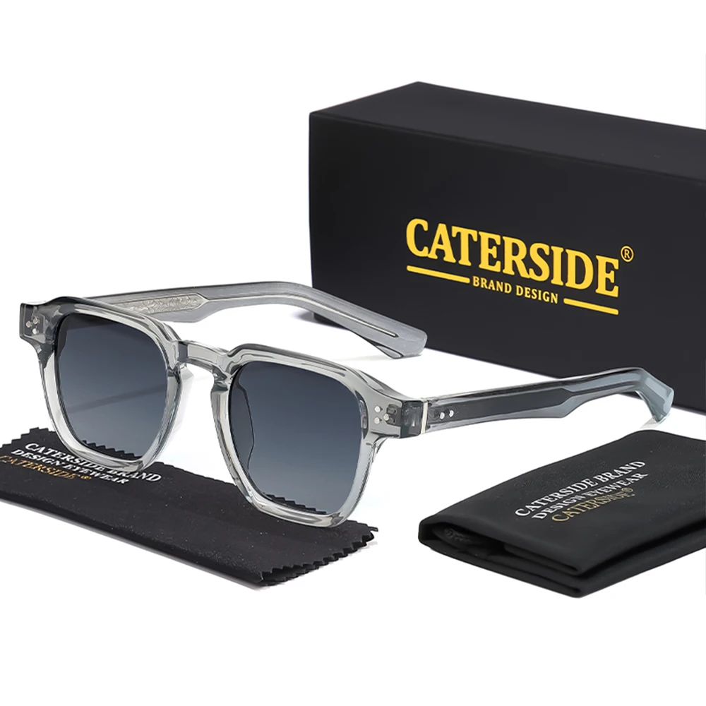 CATERSIDE 클래식 스퀘어 선글라스 남성 코어 인서트 템플 럭셔리 브랜드 선글라스 여성 여행 해변 파티 축제 선물