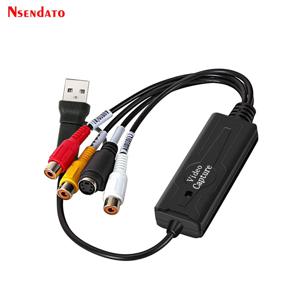 USB 2.0 타입 C AV S 비디오 캡처 카드 어댑터 RCA AV 비디오 컴포지트 to USB 타입 C 컨버터, 카메라 OBS PC용 NTSC PAL 지원