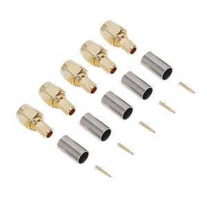RG58 커넥터 어댑터용 BABQ 100Pcs SMA 수 플러그 스트레이트 크림프
