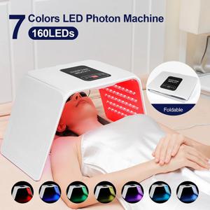 160 LED 접이식 7 색 LED 광자 기계 얼굴 LED 마스크 PDT 기계 가정용 미용실 LED 페이셜 바디 스파 마스크 스킨 케어