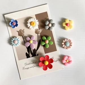 10Pcs 혼합 색상 꽃 냉장고 사진 메시지 고정 자석 홈 인테리어