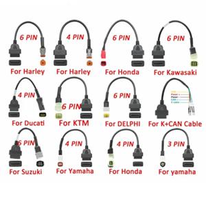 KTM OBD2 커넥터, 야마하, 혼다 모토, 스즈키, 두카티 오토바이, 모토바이크 OBD 2 연장 케이블 (가와사키용)