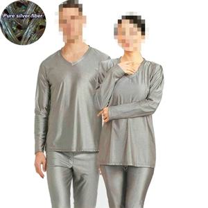긴 소매 속옷 항균 EMF/EMI/RF 차단 방사선 방지 패러데이 패브릭 부드러운 전도성 실버 섬유 Longjohns