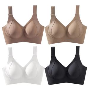 1/2PCS 여성용 이음매없는 속옷, 얇은 스타일, 큰 가슴, 작은 가슴, 와이어 없음, 풀업 및 처짐 방지 대형 브래지어