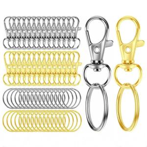 50PCS 키 체인 후크, 키링이 있는 금속 회전식 랍스터 클래스프, 키 체인 클립, 끈, 쥬얼리 제작, 수공예품에 사용