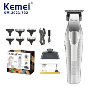 케메이 3023-702 제로갭 무선 헤어 트리머 전문가용 헤어 클리퍼 남성 바버용 충전식 마무리 헤어 커팅 머신