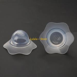 나노 실버 실리콘 젖꼭지 교정기에 대한 Y4QA 2PCS/쌍은 꽃잎 모양의 추출기 항균 침입 플랫 흡입 Devic