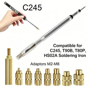 HS02A C245 3D 프린터 부품용 열삽입 너트 M2-M8 내장 키트용 납땜 인두 팁