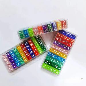 보드 게임용 주사위 세트 100개, 14mm D6, TCG MTG 카드 게임용 액세서리, 파티용 아크릴 게임 주사위, DND 교실 수학용 주사위