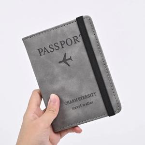 PU 가죽 스트랩 여권 가방 RFID 여권 홀더 보호 케이스 해외 여행 지갑 카드 보관 티켓 지갑 가방