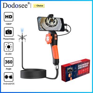 6.4mm 360 °   양방향 타입-C 관절형 내시경 카메라 HD 1080P 내시경 자동차 검사 산업용 내시경 (IOS 안드로이드용)