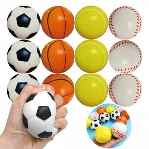 12Pcs 소프트 축구 농구 야구 테니스 장난감 거품 스폰지 감압 환기 스트레스 공 축구 안티 스트레스 스포츠 장난감