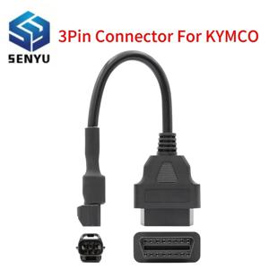 KYMCO 3핀 OBD2 오토바이 진단 케이블 남성용 16핀 여성용 인터페이스 어댑터 모터바이크 OBD 2 스캐너 연장 케이블