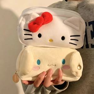 **헬로 키티 만화 연필 케이스 문구용품 대용량 수납 가방 카와이 메이크업 가방 소녀를 위한 생일 선물