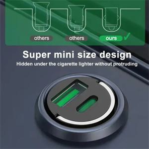 200W 미니 차량용 충전기 아이폰 고속 충전 QC3.0 미니 PD USB 타입 C 차량용 휴대폰 충전기 샤오미 삼성 화웨이용