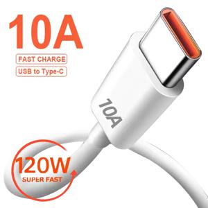 10A 120W USB A 타입 C 고속 충전 케이블 삼성 샤오미 화웨이용 고속 데이터 전송 0.25/1/1.5/2m 퀵 충전 코드