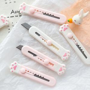 카와이 고양이 발 모양 다용도 칼 만화 미니 아트 커터 휴대용 DIY 수공예 절단 도구 학생 학교 사무용품