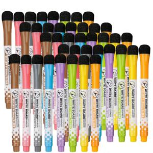8-40Pcs 색상 검정색 화이트보드 펜 지울 수 있는 캡이 있는 미세 팁 자석 펜 자석 페인팅 홈, 학교 사무실 낙서 마커