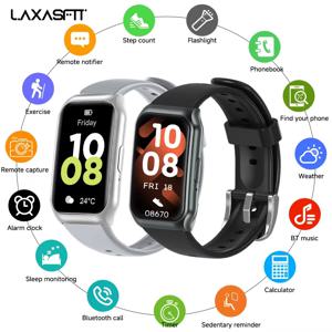 LAXASFIT 새로운 스마트 시계 블루투스 호출 심박수 및 수면 모니터링 손전등 음성 보조 남성 여성 Smartwatch