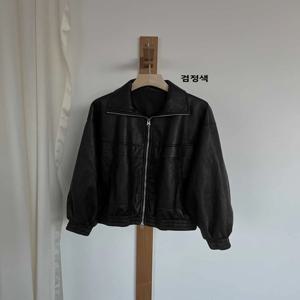 클래식 아크미 프로틴 레더 재킷 슬림핏 코트 봄 신상 지퍼 여밈 긴소매 여성 패션 아우터웨어