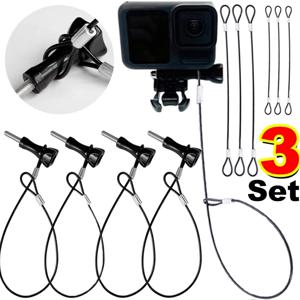 GoPro Hero/Insta360/DJI/SJCAM용 범용 30CM/60CM 카메라 안전 끈 로프, 낙하 방지 스테인리스 스틸 테더 와이어 로프