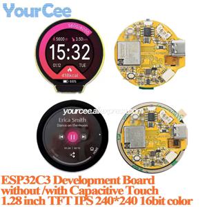 ESP32-C3 ESP32C3 개발 보드 1.28인치 TFT IPS LCD 스크린 디스플레이 GC9A01 WiFi/Ble 모듈(아두이노용 정전식 터치 포함)